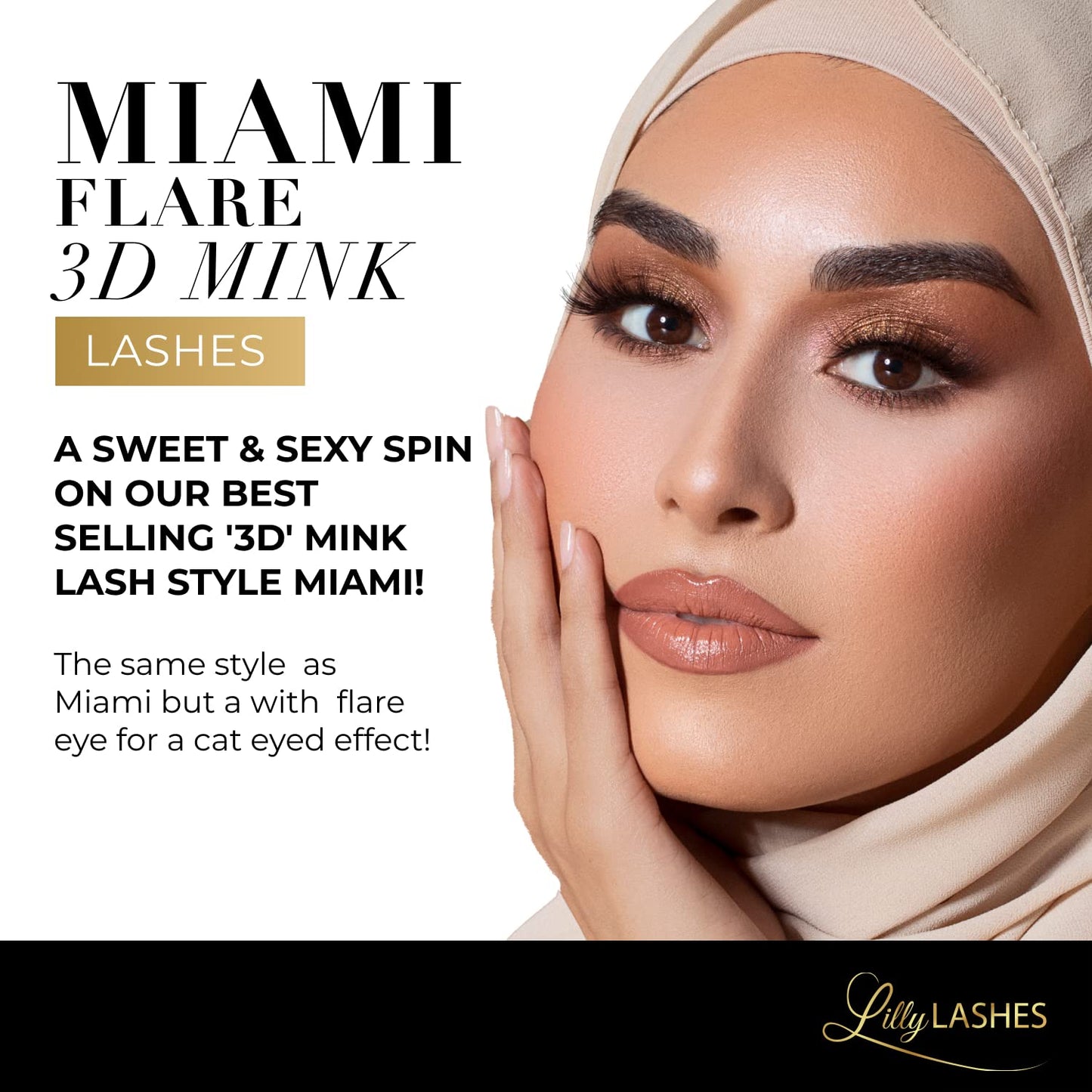 Miami Flare 3D Mink Lashes by Lilly Lashes | Reusable Wispy & Fluffy Strip Eyelashes