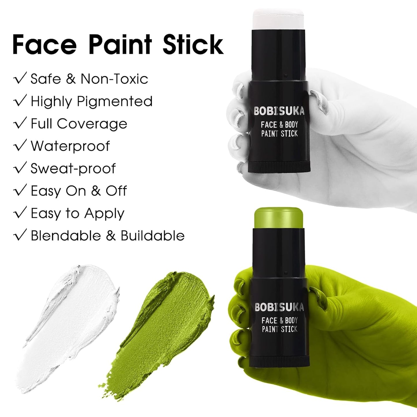 Red White Blue Face Paint Stick Kit - Eye Black for Football, Baseball & Halloween