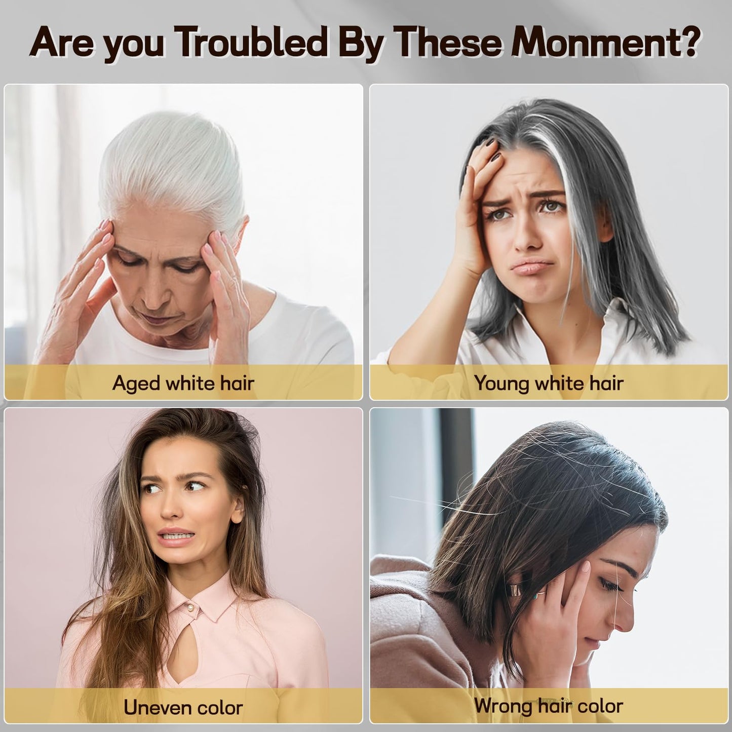 BOJICA Black Hair Dye Shampoo 3 in 1 for Gray Hair, Hair Color shampoo for Women, Natural Shampoo Hair Dye-100% Grey Hair Coverage/Herbal Ingredients-17.6 OZ