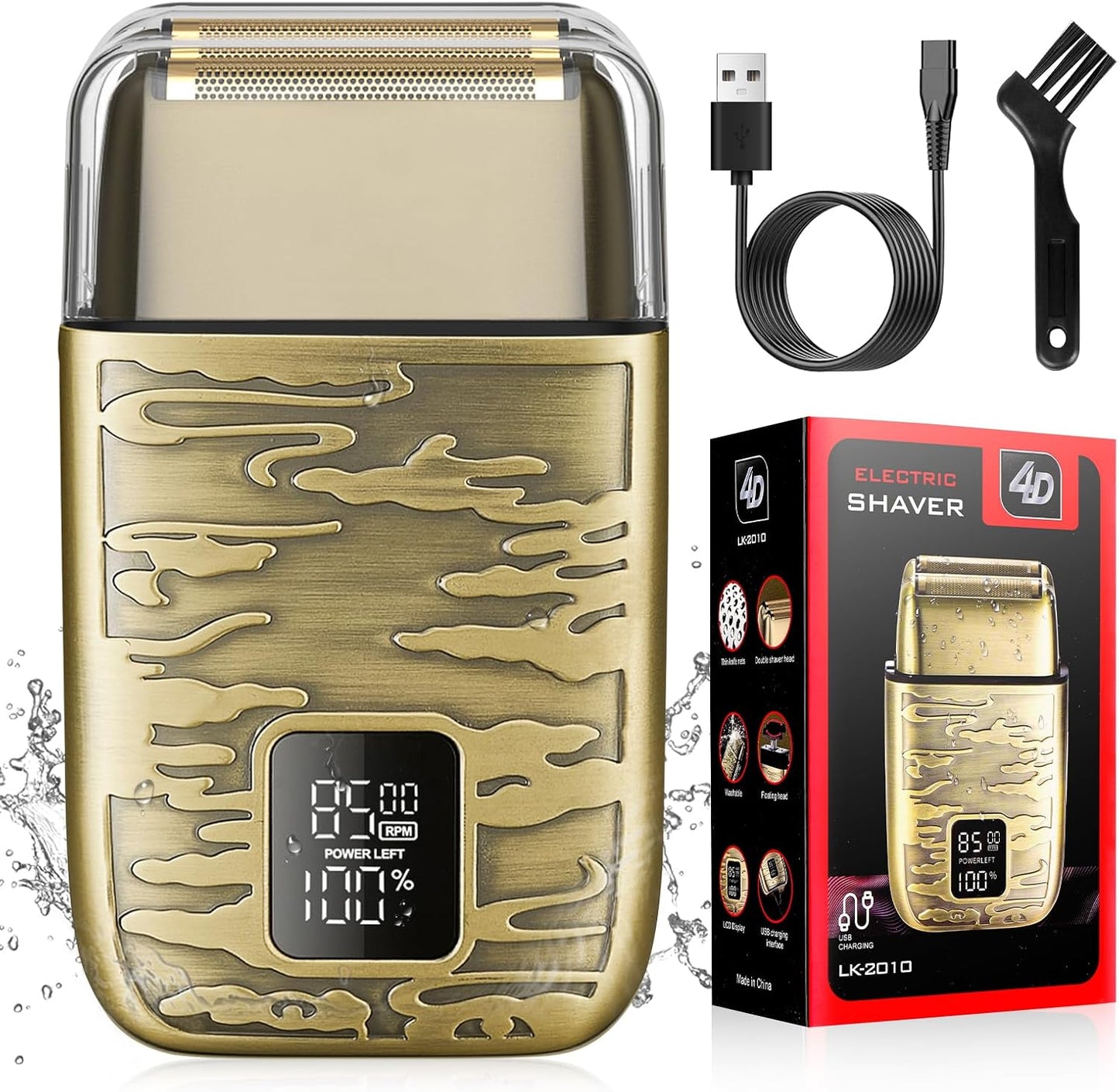 Powerful Foil Bald Shaver for Men - Cordless Electric Razor & Beard Trimmer with LED Display