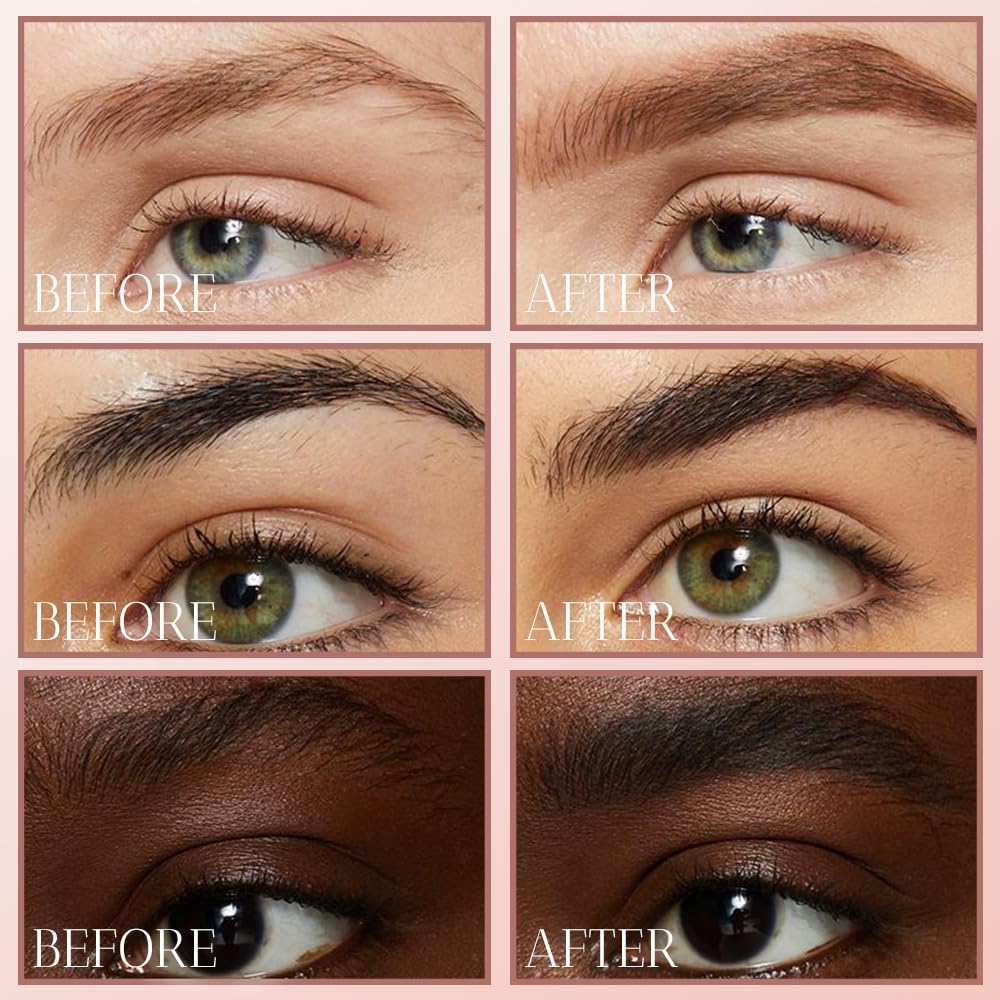 2 Pcs 3D Waterproof Magic Eyebrow Pencil, Upgrade Eyebrow Microblading Pen 4 Tipped Precise Brow Pen, Long-Lasting Fine Stroke Microblade Eyebrow Pencil (Gray)