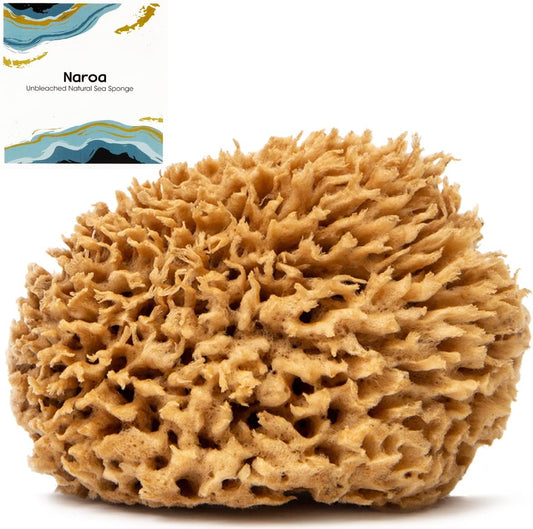 Large Unbleached Natural Sea Loofah Sponge | Gentle Bath & Shower Body Scrubber