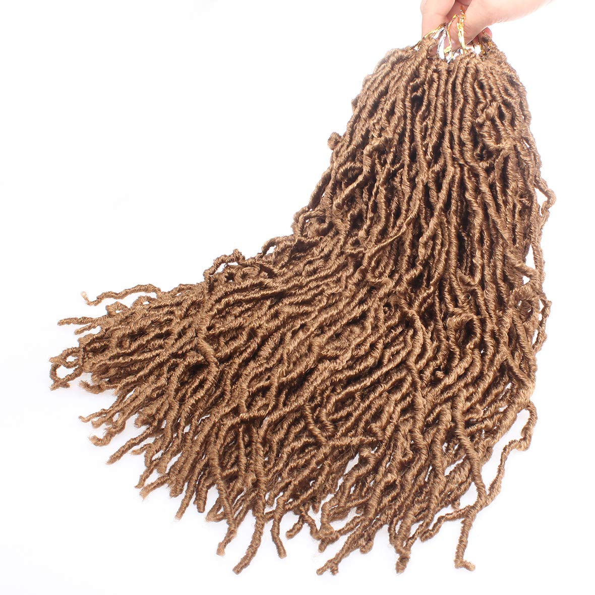 Faux Locs Crochet Hair - 18 Inch Pre-Looped 7 Packs Soft Natural Black Goddess Locs for Women