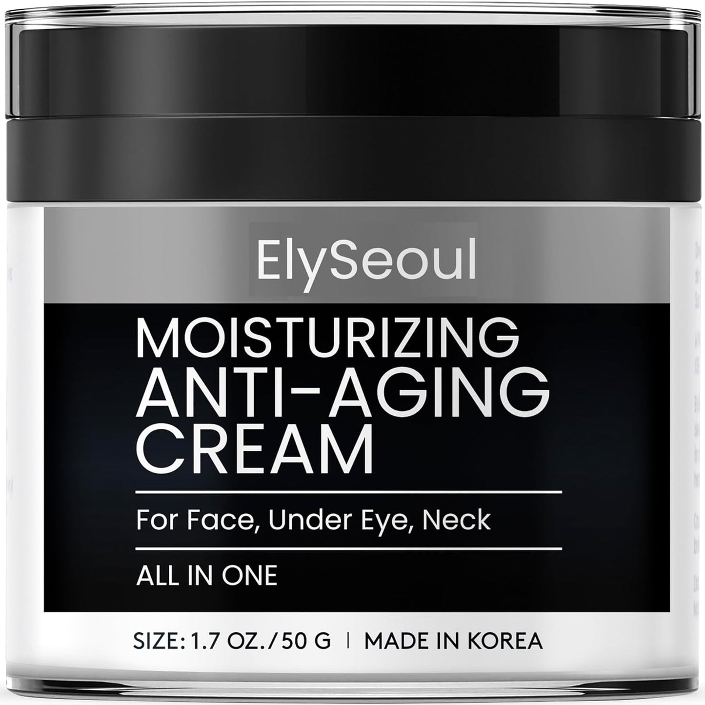 Korean 6-in-1 Men's Face Cream - Anti-Aging Moisturizer for Wrinkles, Dark Circles & Puffiness with Retinol & Hyaluronic Acid, 1.7 oz