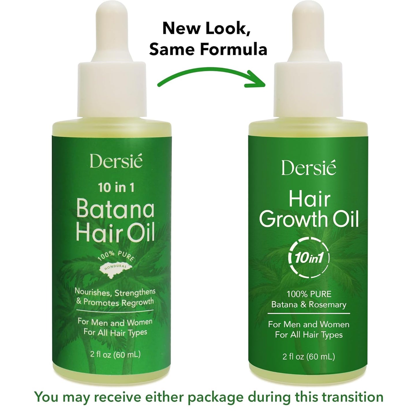 Hair Growth Oil - 10-in-1 Veganic Treatment with Batana & Rosemary for Thinning Hair - 2 fl oz