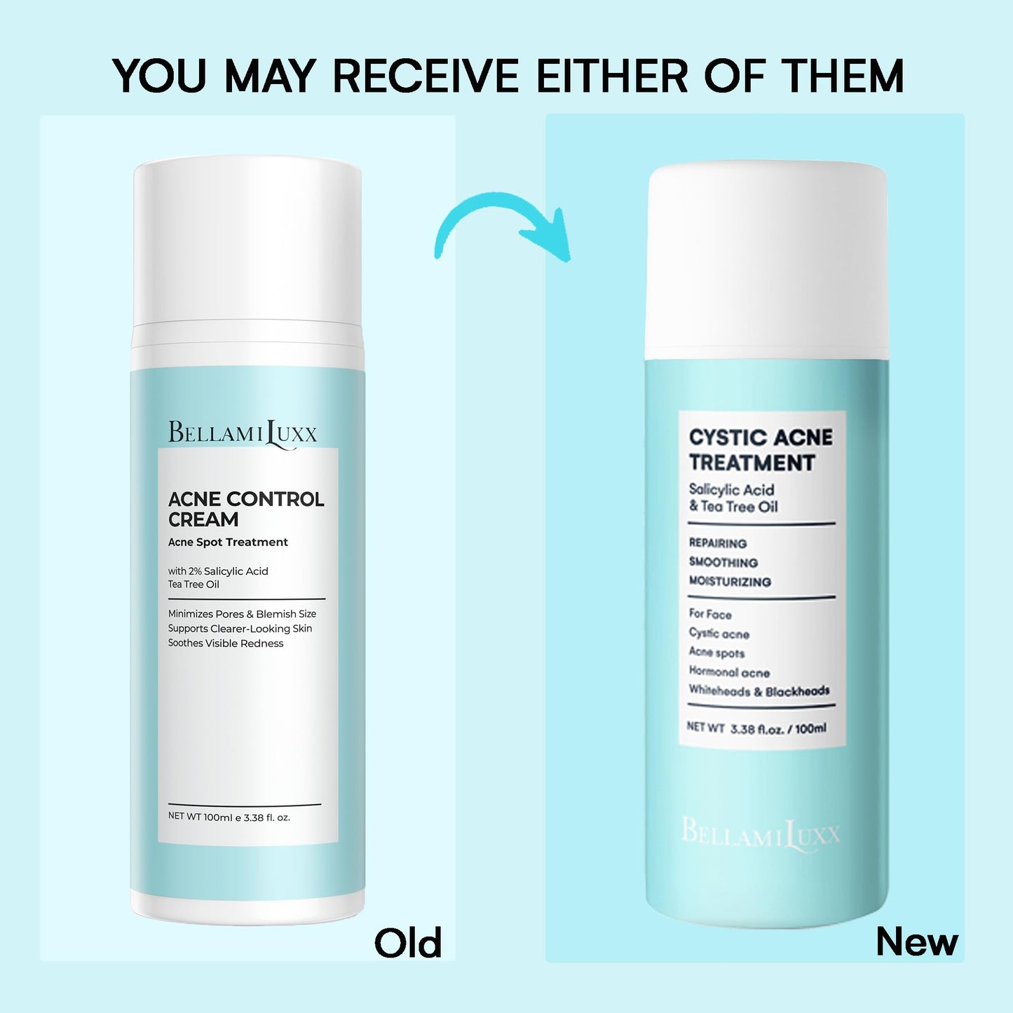 Acne Treatment for Face: Cystic Acne Spot Control Cream with Salicylic Acid & Tea Tree Oil for Blemishes - Gentle Hormonal & Pimple Treatment for Teens & Adults - 120 Day Supply & 3.38oz