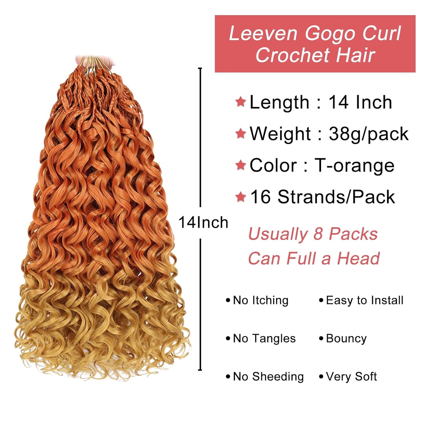 10 Inch Ombre Honey Blonde Gogo Curl Crochet Hair - 8 Packs Ocean Wave Short Curly Braids for Women & Kids