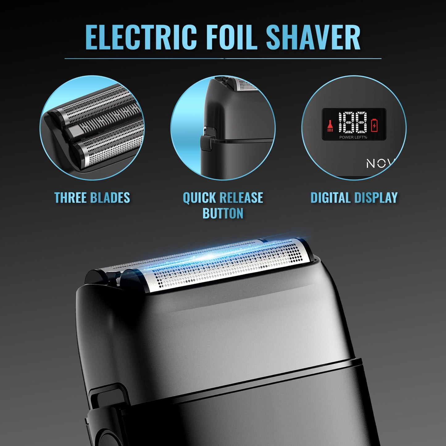 Novah Professional Barber Clippers and Trimmer Set - Foil Shaver Professional Hair Clippers for Men, Mens Cordless Hair Clipper for Barbers Haircut Kit, Fade