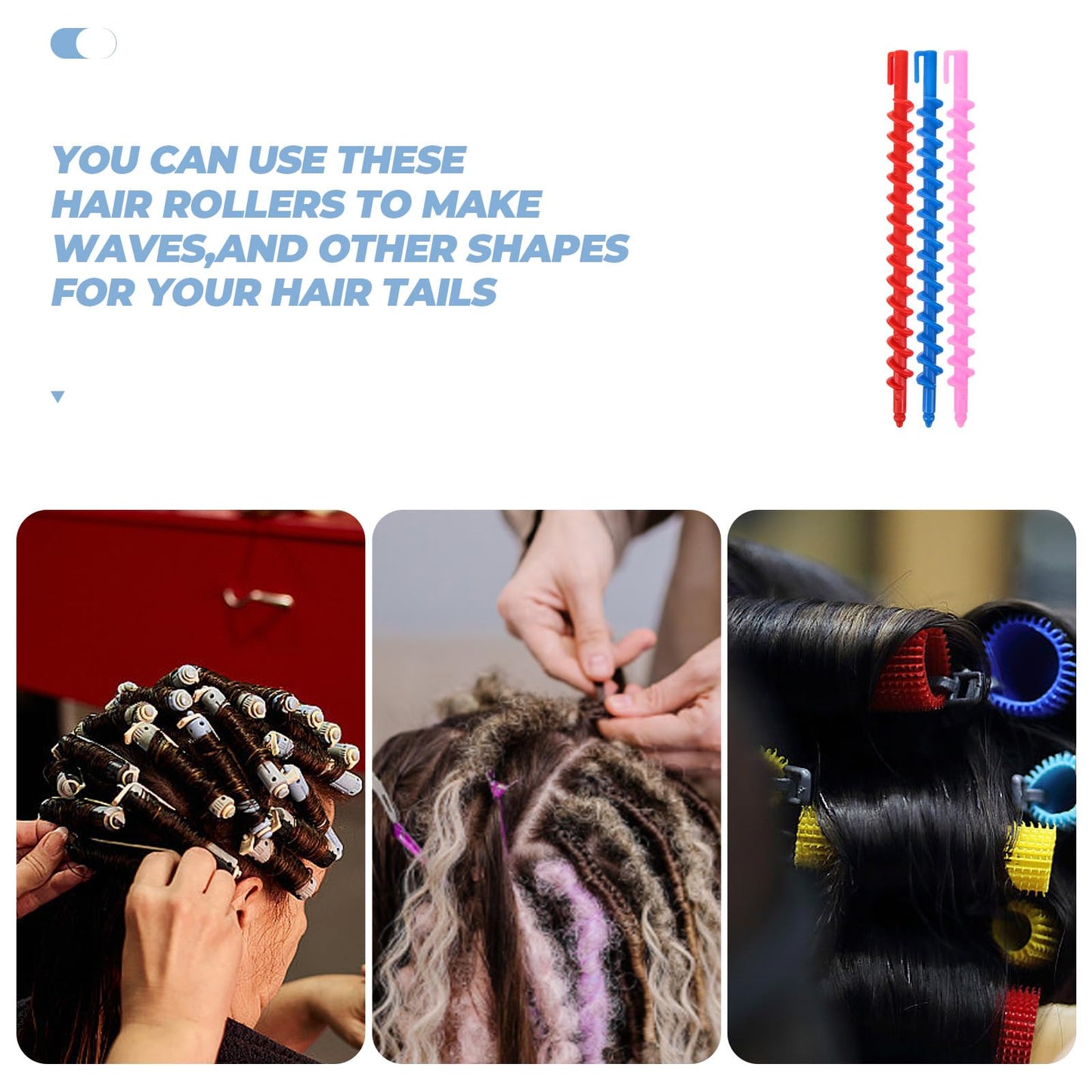 Healeved 20PCS Spiral Perm Rods Spiral Hair Perm Rods for Long Hair Heatless Spiral Curlers Hairdressing Hair Rollers Spiral Hair Curlers Perm Rods