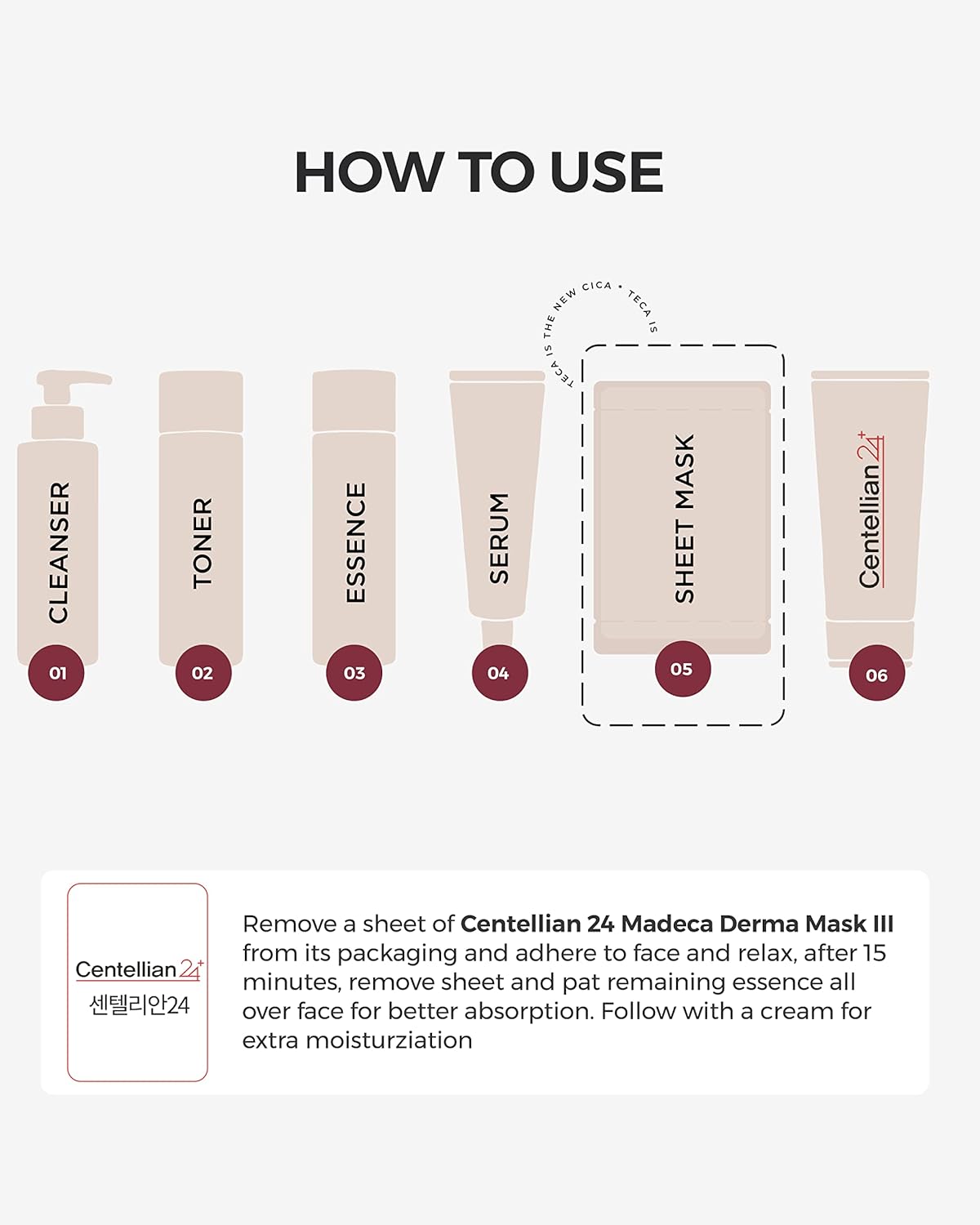 Madeca Mask 24 Pack - Wrinkle Revitalizing Face Sheet Masks with Centella Asiatica & Niacinamide for Skin Elasticity & Instant Lift