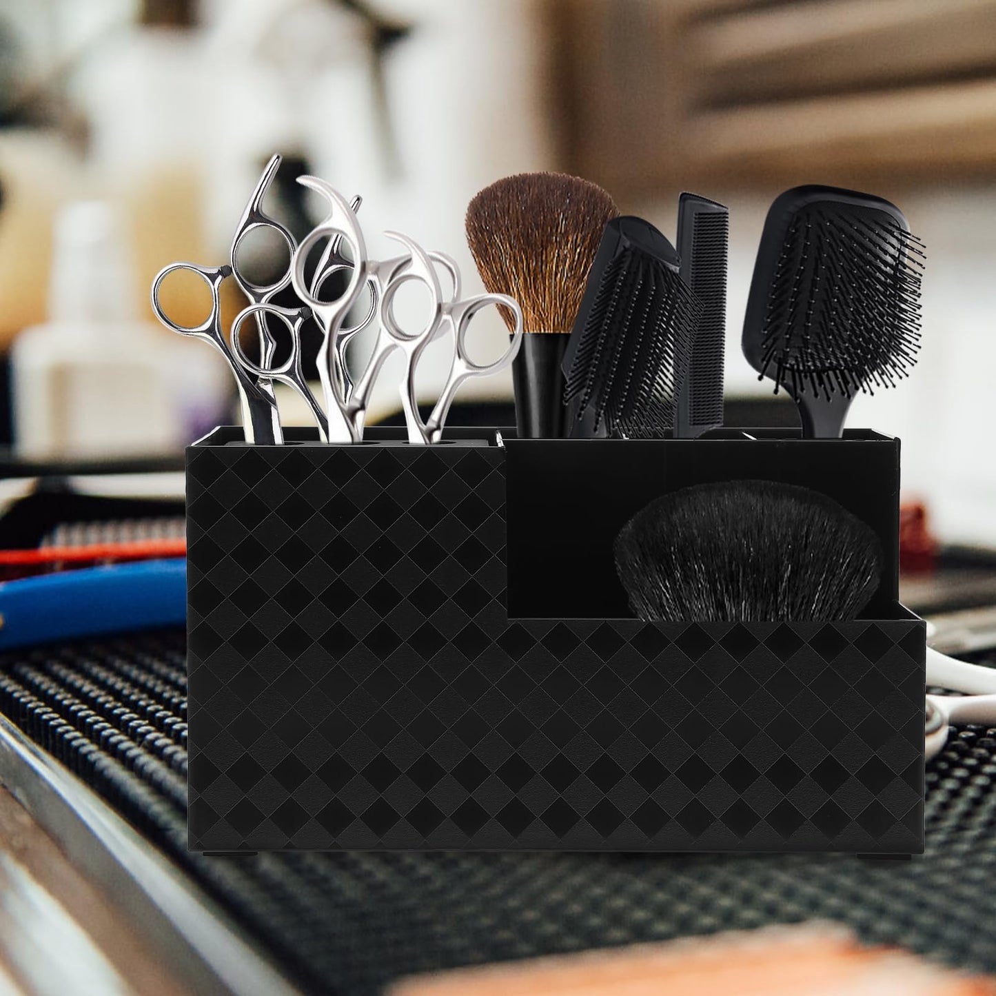 minkissy Scissor Holder for Hairdressers Shear Organizer Scissors Holder Box Hair Cutting Organizer Case Hairdressing Tool for Scissors Combs Clips for Barber Salon