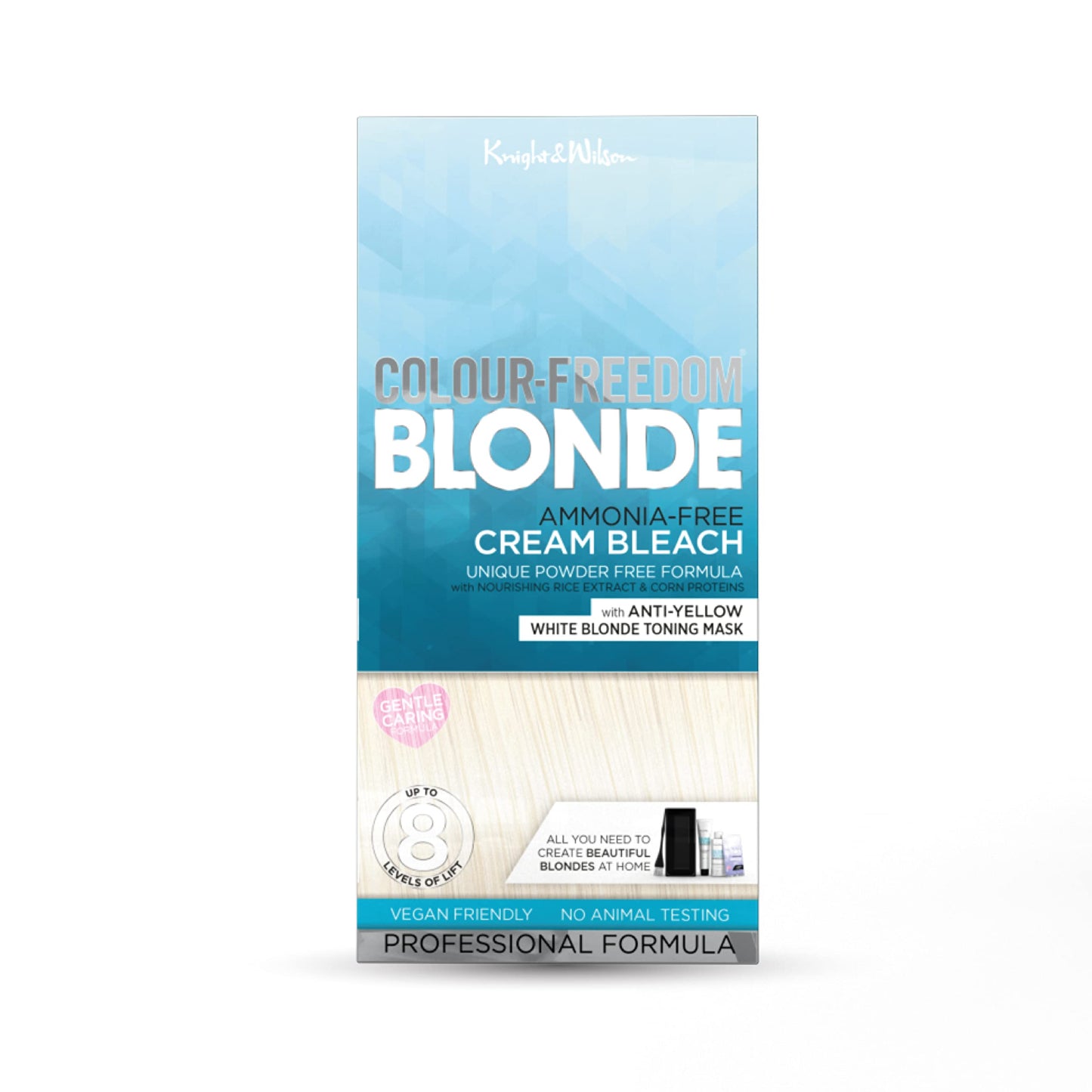 Knight & Wilson Color-Freedom Cream Hair Bleach Kit. Ammonia-Free Formula Lifts up to 8 Shades. Protects & Repairs While Lightening. Complete Hair Bleaching kit with Tint Bowl, Brush, Gloves & Cap
