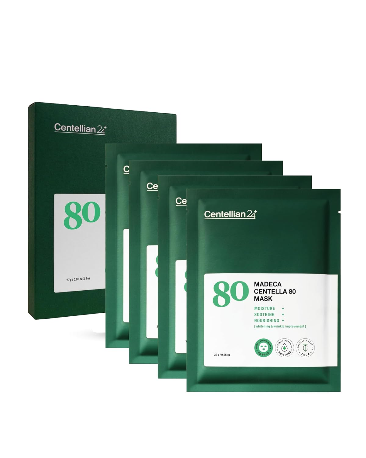Madeca Mask 24 Pack - Wrinkle Revitalizing Face Sheet Masks with Centella Asiatica & Niacinamide for Skin Elasticity & Instant Lift
