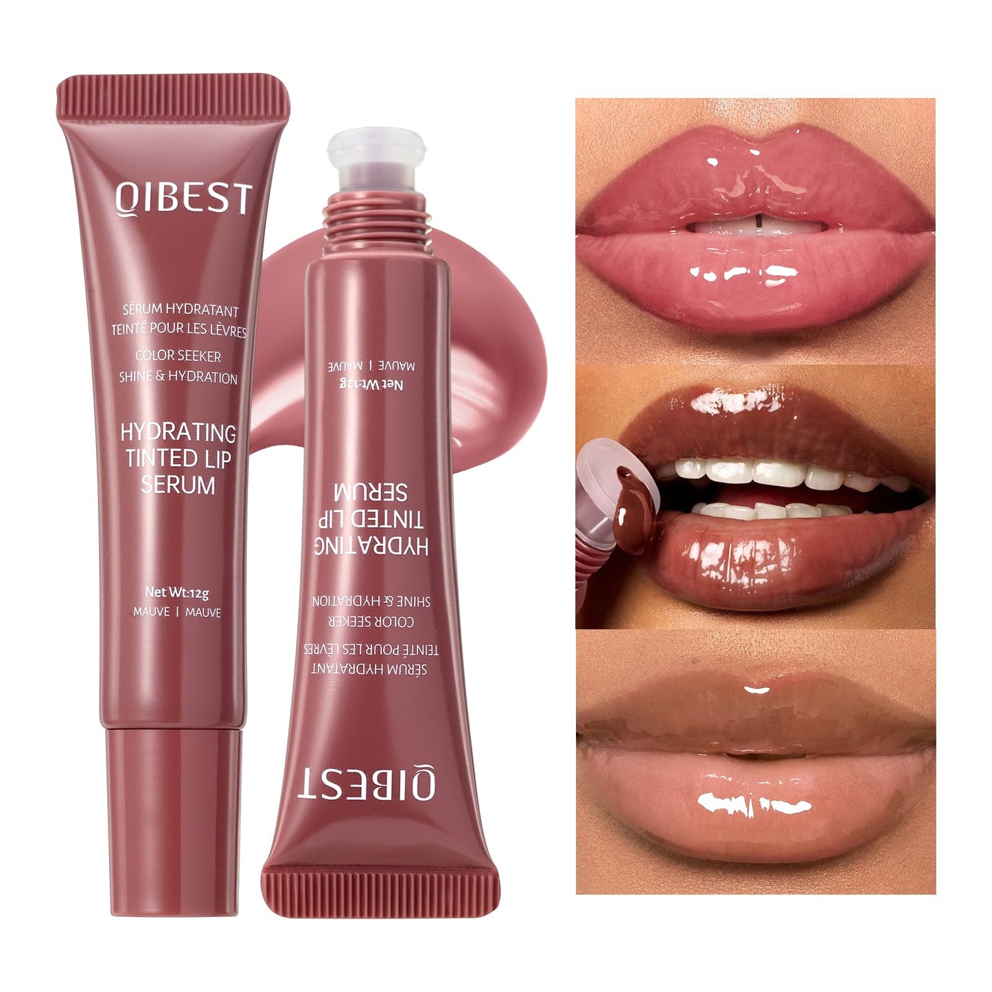 DENESTUP 3 Colors Hydrating Lip Gloss Lip Jam, High Shine Glass Finish Glossy Plumping Nude Colors Lipgloss, Lip Jelly Liquid Lipstick for Women