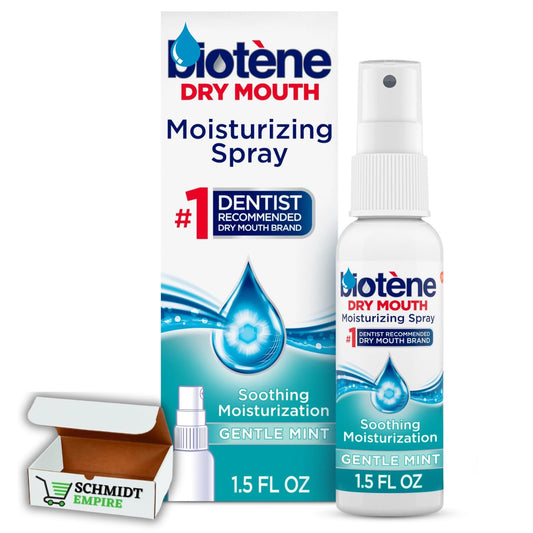 Moisturizing Dry Mouth Spray, Biotene'e Moisturizing Spray for Dry Mouth and Bad Breath, Gentle Mint - 1.5 fl oz (Pack of 1)