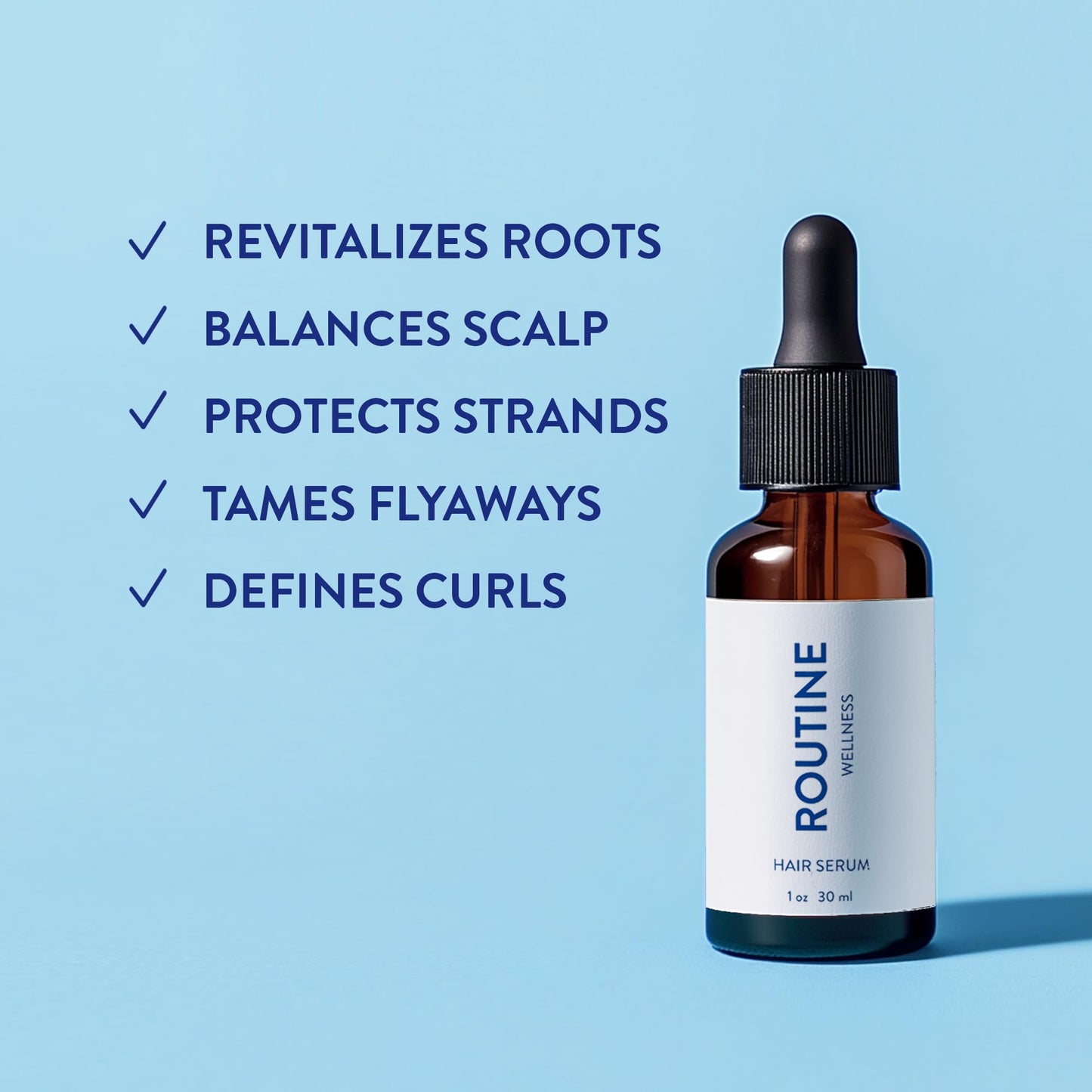 Routine Wellness Advanced Hair Serum - Nourishing Scalp Treatment for Enhanced Hair Support and Thickness with Natural Oils, Ideal for Men & Women - 30ml