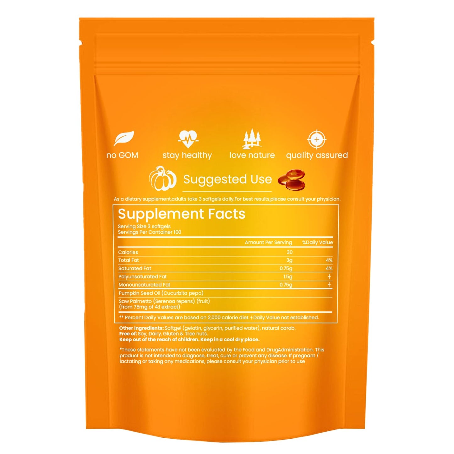 Pumpkin Seed Oil Capsules, Pumpkin Seed Oil With Saw Palmetto Supplement, 3000mg, Cold Pressed, Supports Hair Growth, Youthful Skin, Natural Source Of Fatty Acids - 300 Softgels (2)