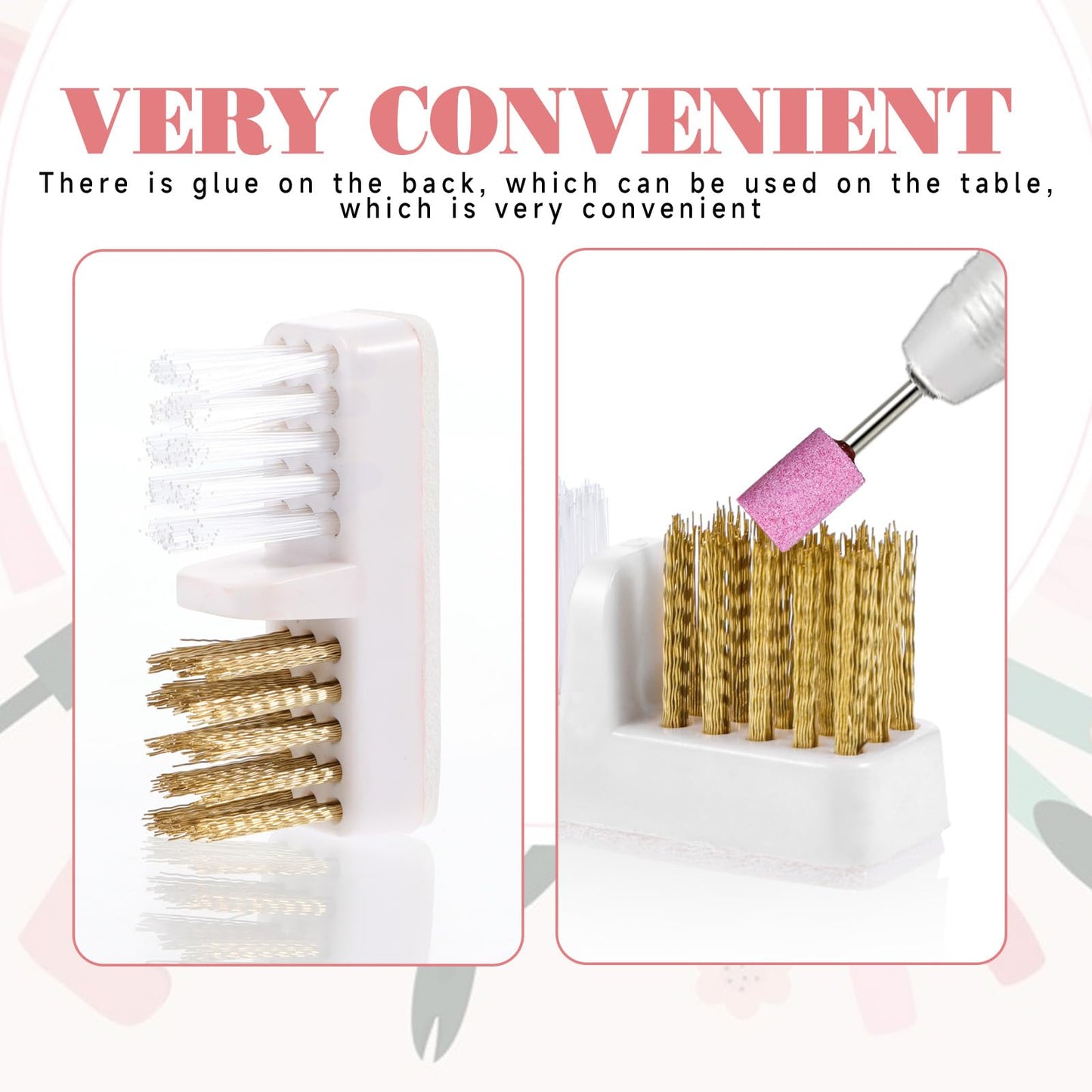 8pcs Nail Drill Bit Wire Cleaner Brush Art Nail Bit Cleaning Brush Drill Bit for Nail Salon, Acrylic Nail Brushes Tool Nail Tech Essentials Equipment Gel Nail Accessories