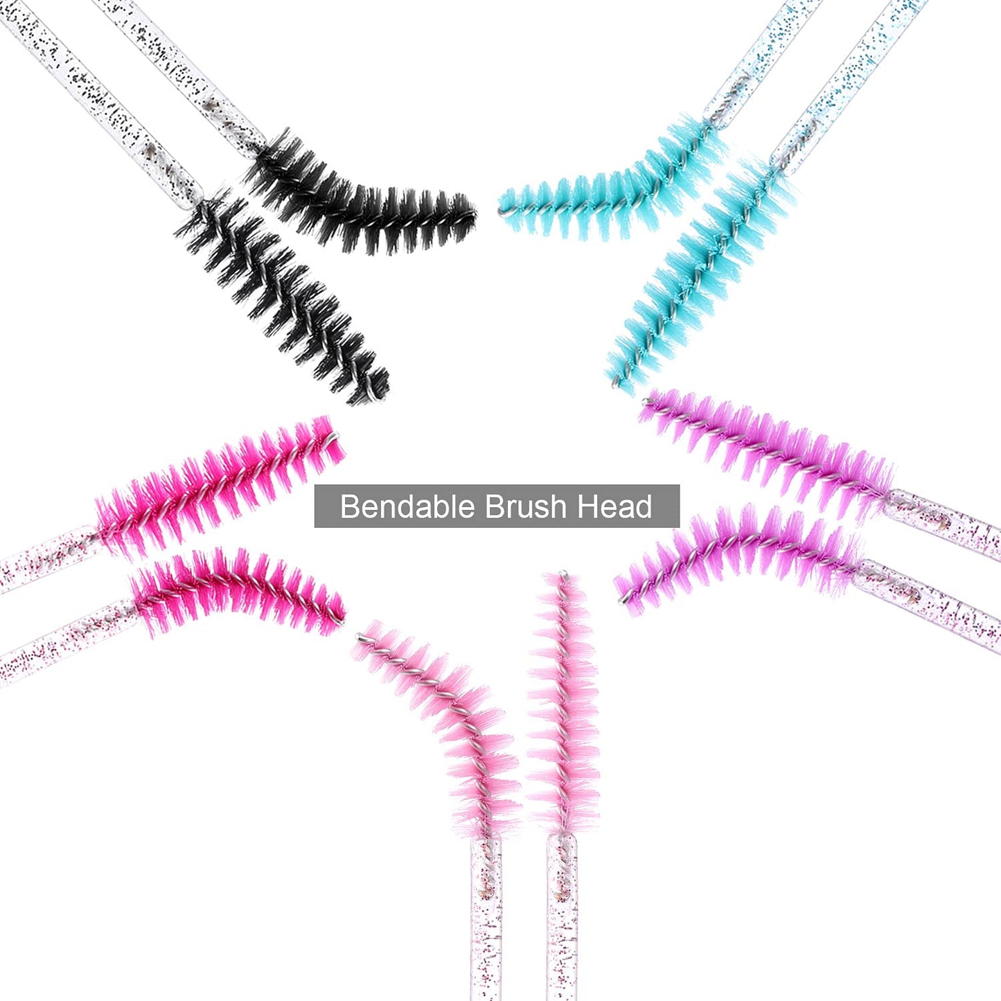 Disposable Mascara Wands - 1000 Colorful Eyelash Brushes & Spoolies for Extensions