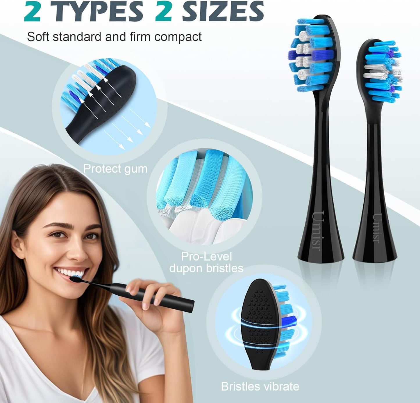 Rechargeable Sonic Electric Toothbrush for Adults - 90-Day Battery, Smart Screen, 5 Modes