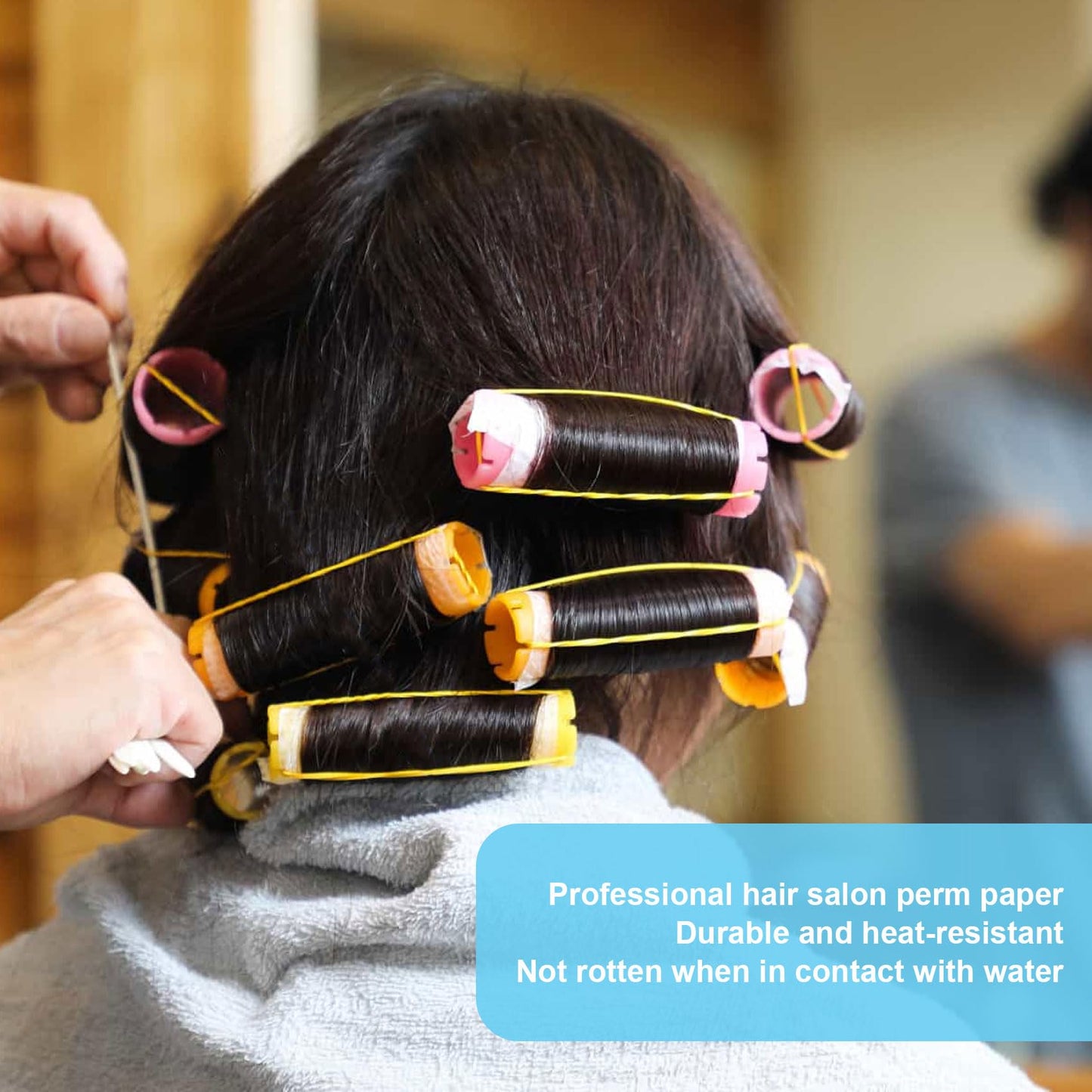 Pndeyo 100pcs End Papers for Hair Perm, Disposable Salon Hair Papers, High Temperature Resistance Curling Styling Accessories for Cold and Hot Perms- White