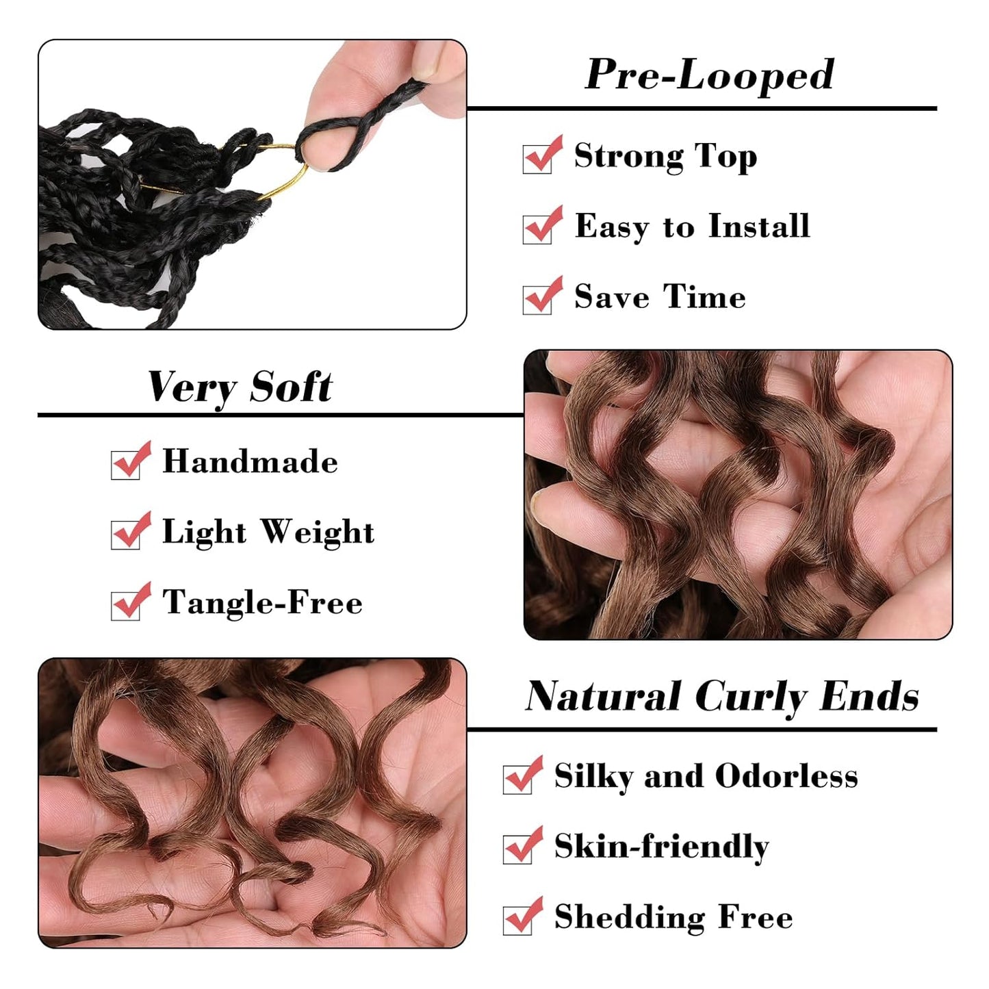 10 Inch Ombre Honey Blonde Gogo Curl Crochet Hair - 8 Packs Ocean Wave Short Curly Braids for Women & Kids