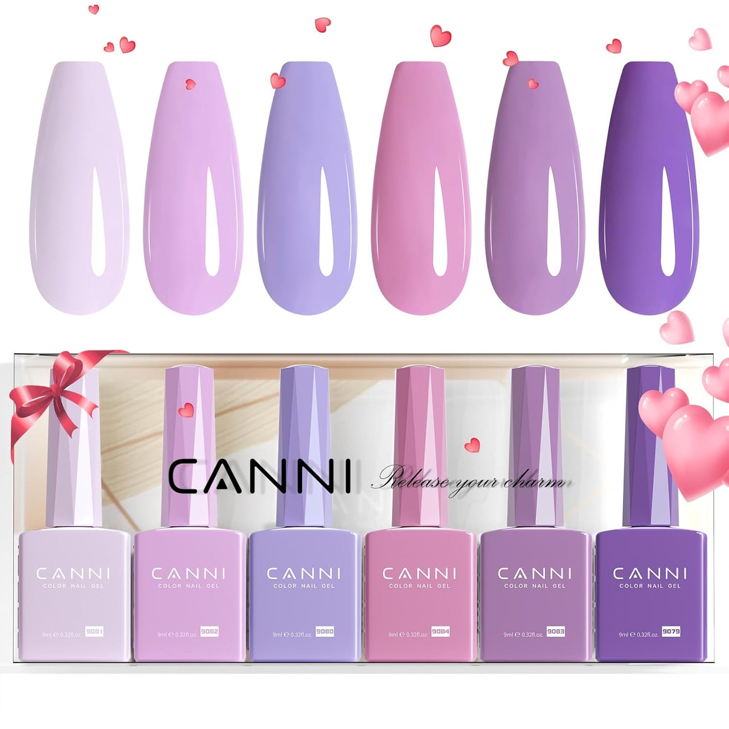 Jelly Nude Pink Gel Nail Polish Set - 6 Pcs Soak Off LED Gel Manicure Kit