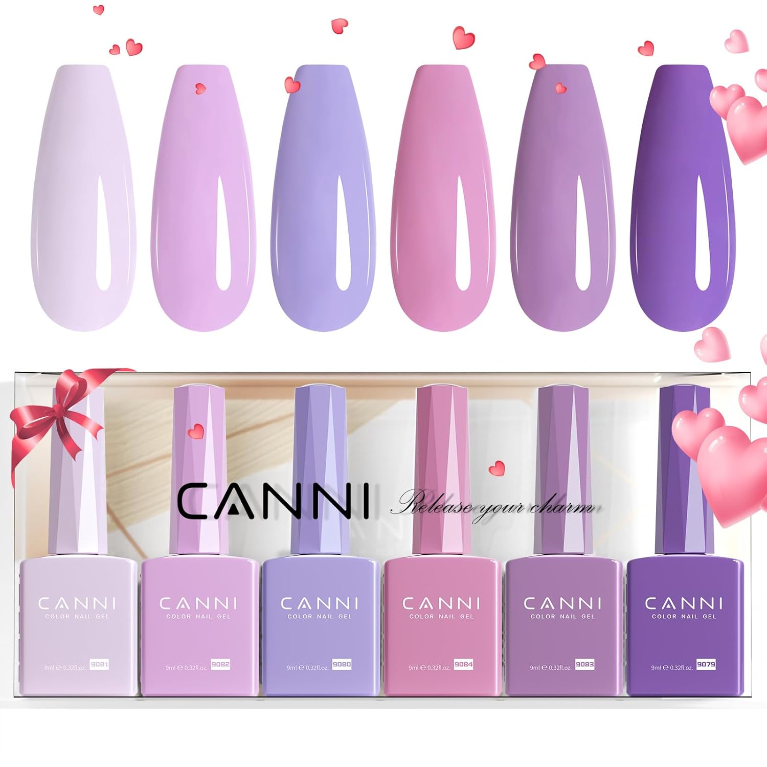 Jelly Nude Pink Gel Nail Polish Set - 6 Pcs Soak Off LED Gel Manicure Kit