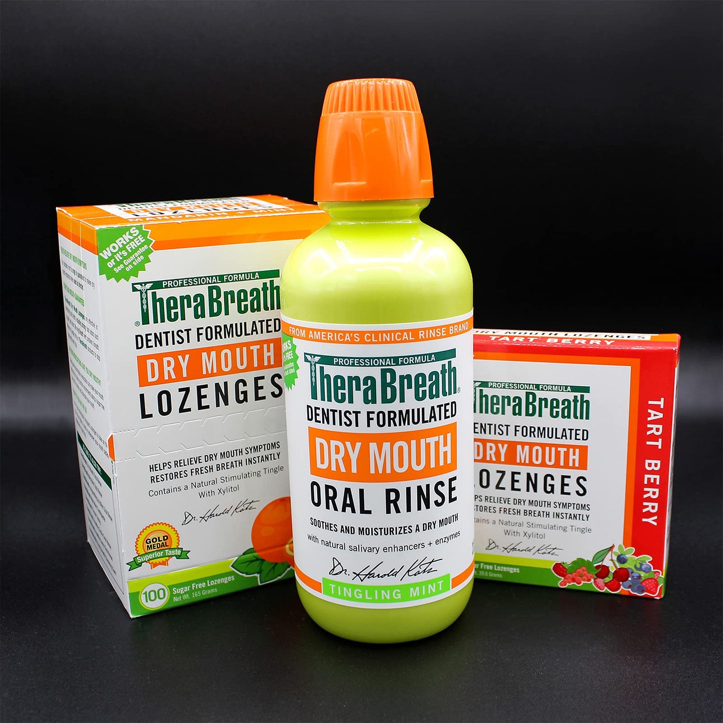 TheraBreath Dry Mouth Lozenges with ZINC, Tart Berry Flavor, 100 Lozenges