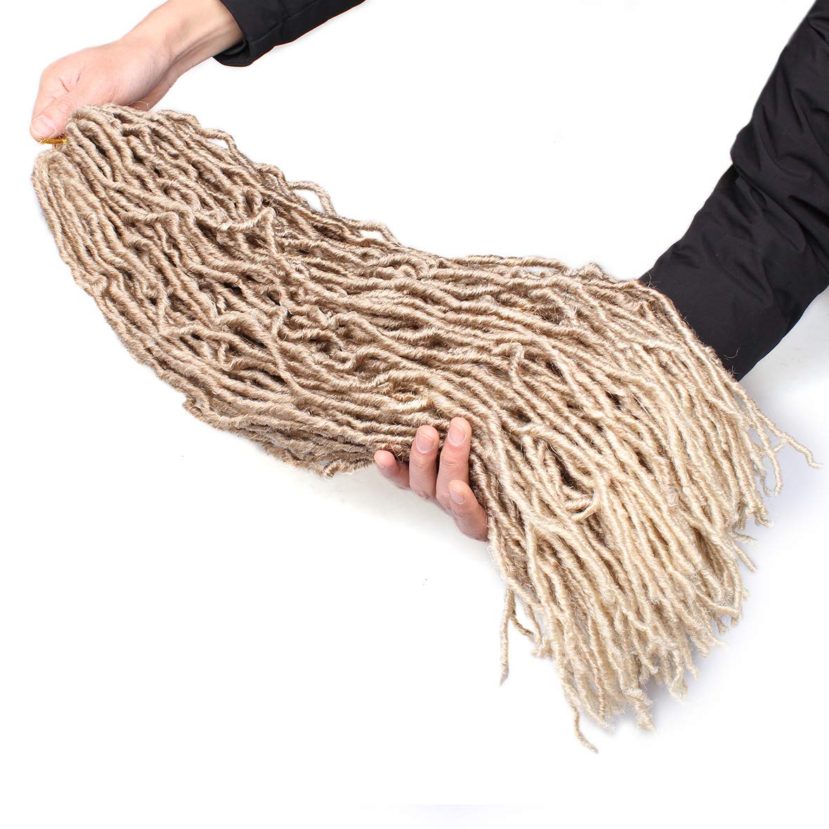 Faux Locs Crochet Hair - 18 Inch Pre-Looped 7 Packs Soft Natural Black Goddess Locs for Women