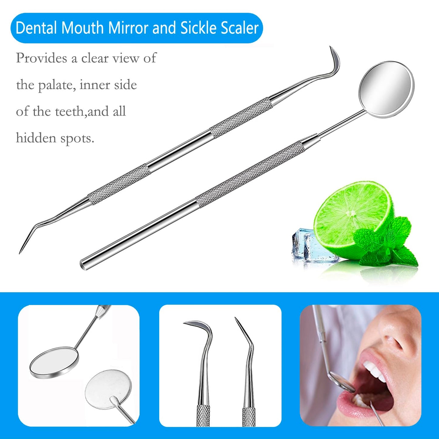 SENLMLER Dental Tools, Professional Plaque Remover Teeth Cleaning Tool Kit, Stainless Steel Dental Pick Tartar Scraper Tooth Cleaner, Oral Care Hygiene Set for Dentist Personal Pets with Storage Box