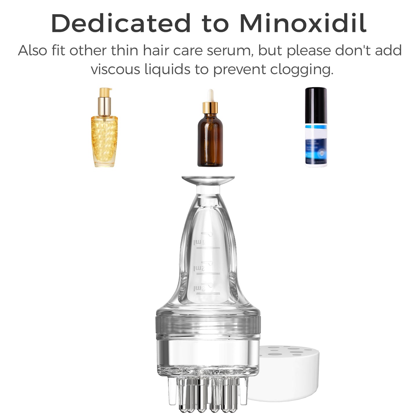 Minoxidil Applicator, Quick Efficient Apply No Messy Hair Serum Applicator Small Minoxidil Applicator Tool, Hair Applicator Bottle Minoxidil Brush Scalp Applicator Comb Dedicated to Minoxidil