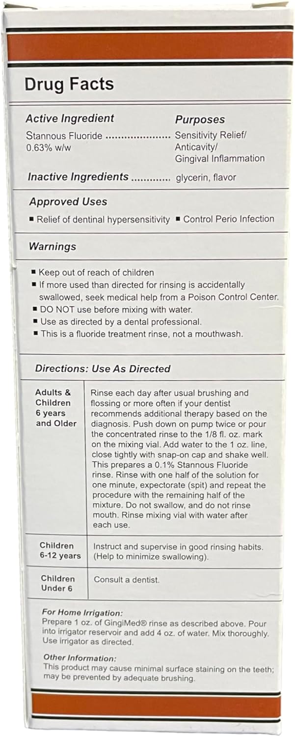 Stannous Fluoride Dental Rinse 0.63% - Mint Flavor, 10 oz for Tooth Decay & Sensitivity