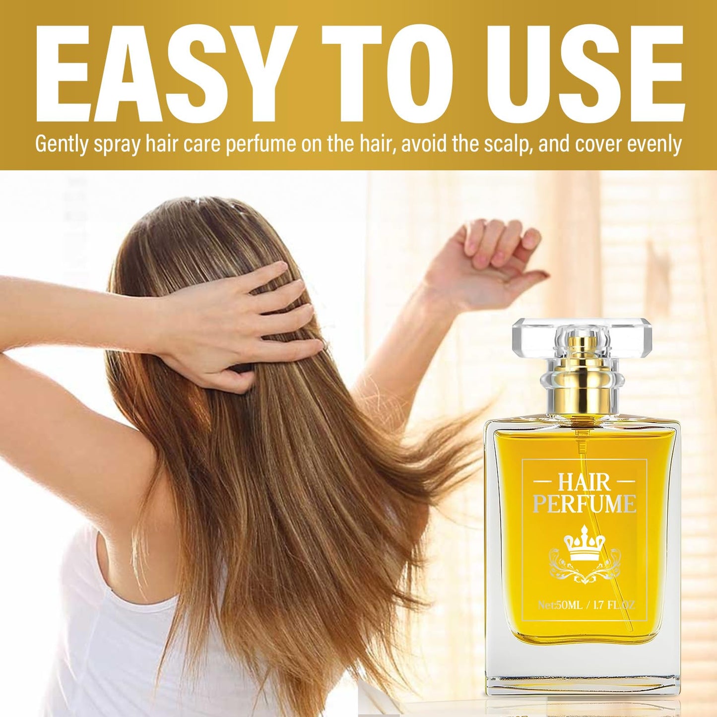 Feugole Hair Perfume,Pheromones Perfumes for Women – Pheromone-Infused Mist for Women, Nourishes Dry & Damaged Hair, Long-Lasting Attractive Scent-50ml