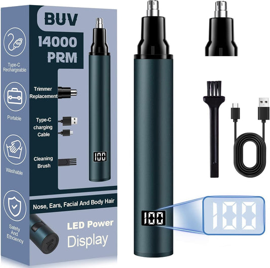 Professional USB Rechargeable Nose Hair Trimmer for Men - Painless, Waterproof, 14,000 RPM