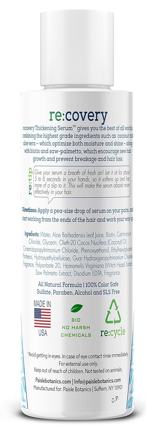 Hair Growth Serum with Biotin - Natural Thickener for Men & Women, 4 oz