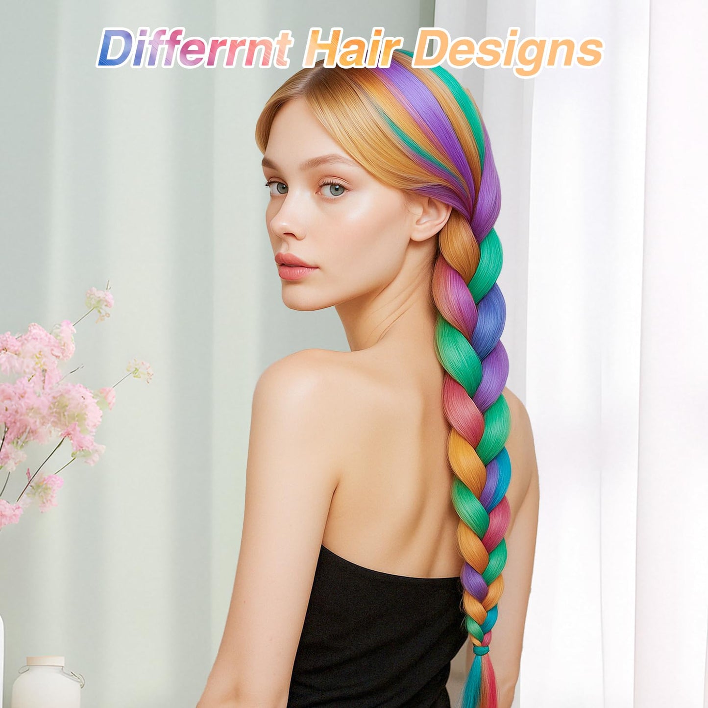 32 PCS Clip in Colored Hair Extensions for Kids, 20 Inches Rainbow Long Straight Hairpieces Synthetic,BEAHOT Hair Extensions-Pretty Gift for Cosplay Dress Up Fashion Party Birthday(32 Colors)