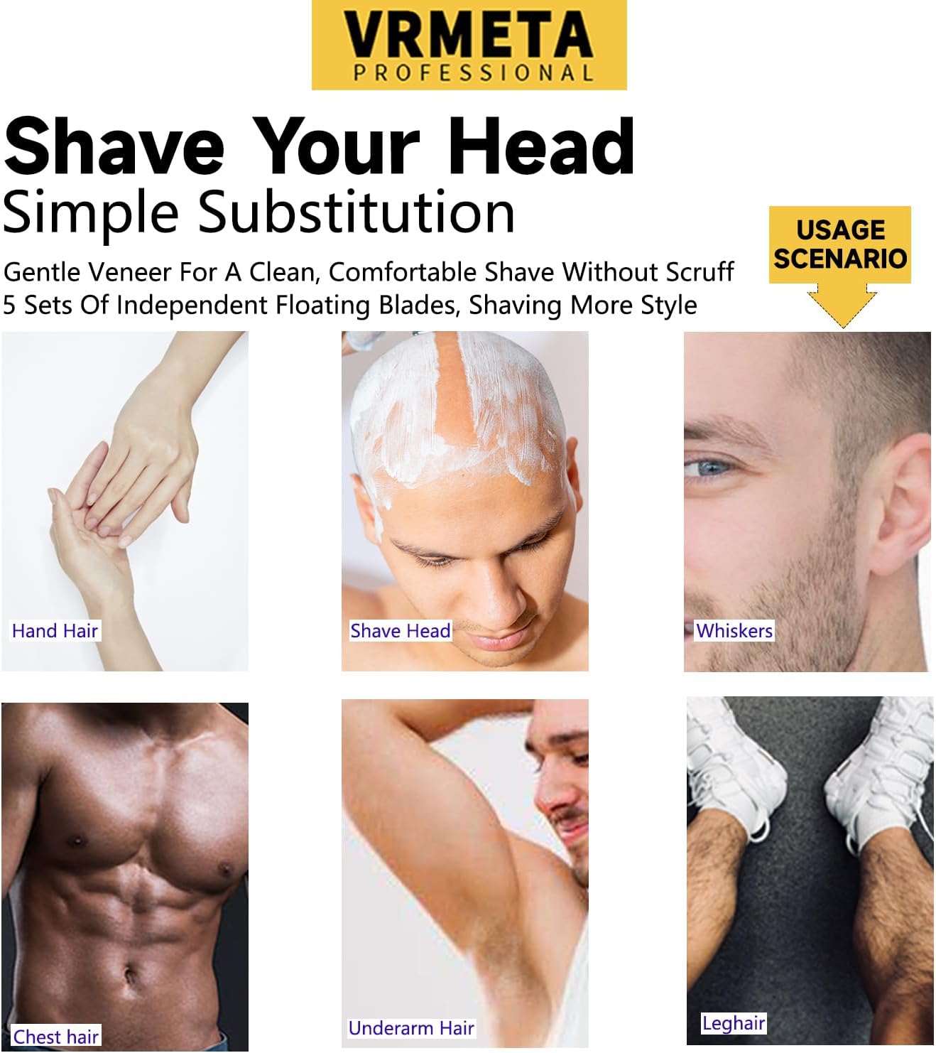 Skull Shaver Pitbull Platinum Pro Replacement Heads - Hypo-Allergenic Electric Razor Upgrade