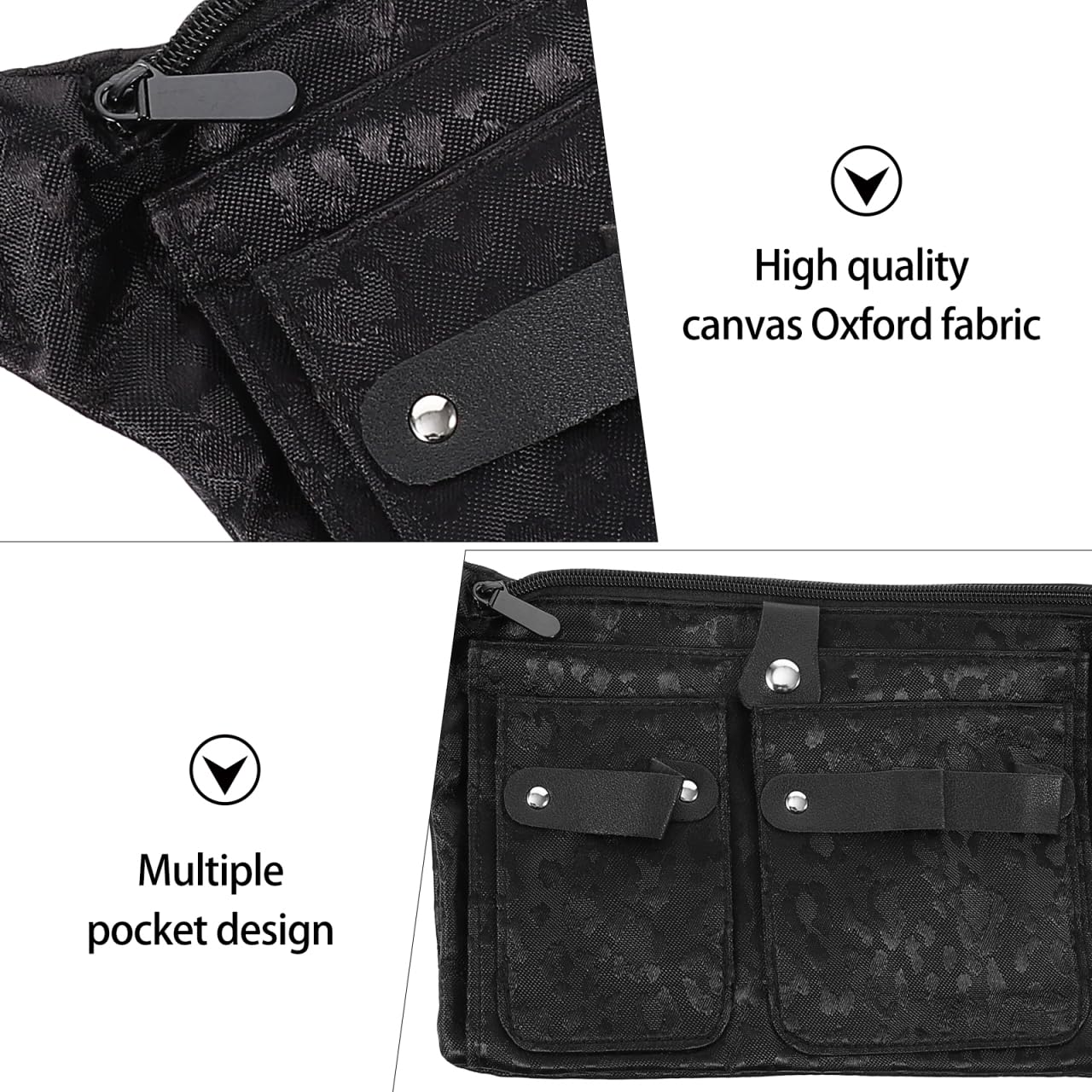 LALAFINA Hairdresser Scissor Bag Canvas Barber Waist Pouch Adjustable Strap Hairdressing Tools Hair Cutting Tools Bag for Salon and Home Use