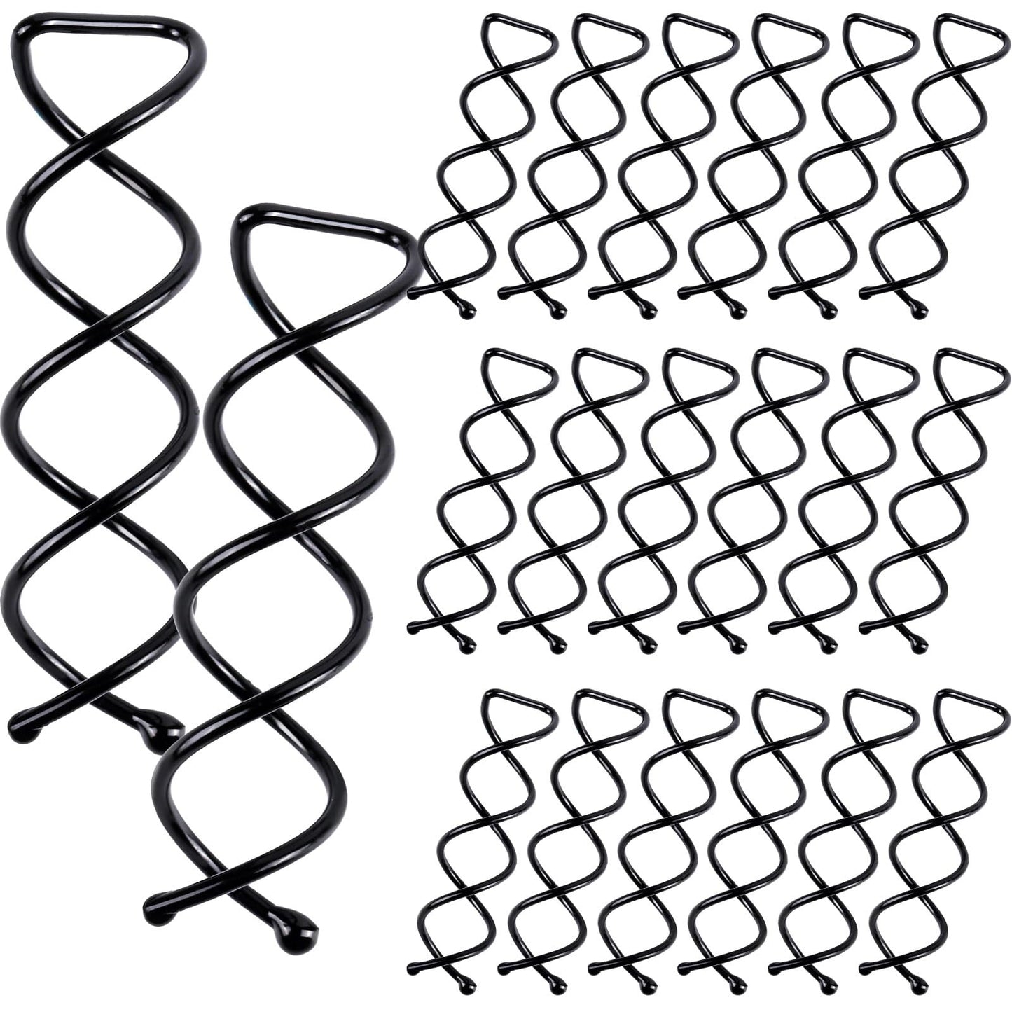 20PCS Spiral Hair Pins, Spin Pins Spiral Bobby Pins for Girls, Women and Kids, Non-Scratch Round Clip & Bun Twist, Stylish Bun Bobby Pins, Premium Spin Pins for Hair, Black