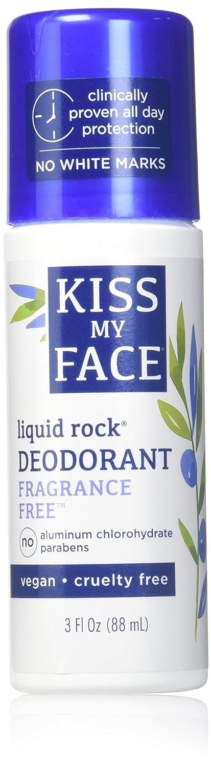Fragrance-Free Natural Liquid Rock Deodorant - 3 oz (Pack of 3) | Kiss My Face