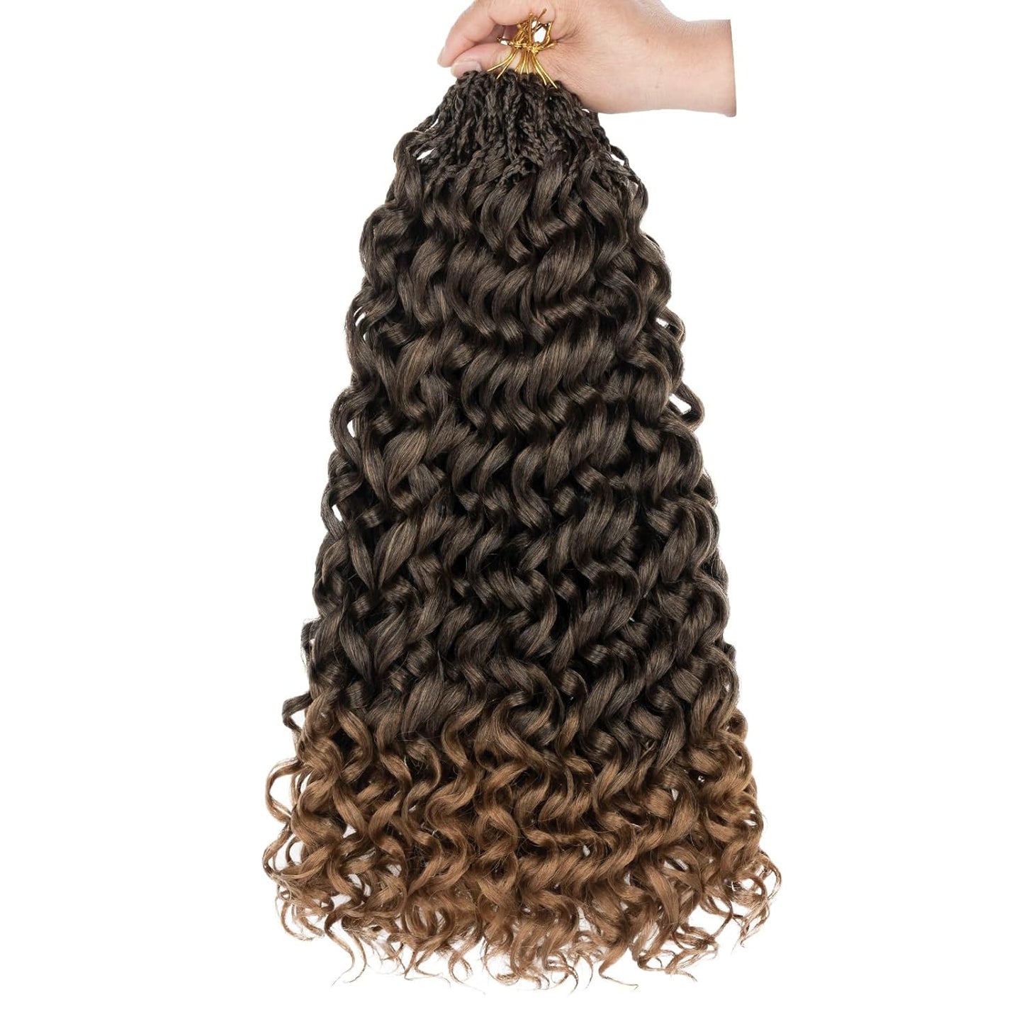 10 Inch Ombre Honey Blonde Gogo Curl Crochet Hair - 8 Packs Ocean Wave Short Curly Braids for Women & Kids