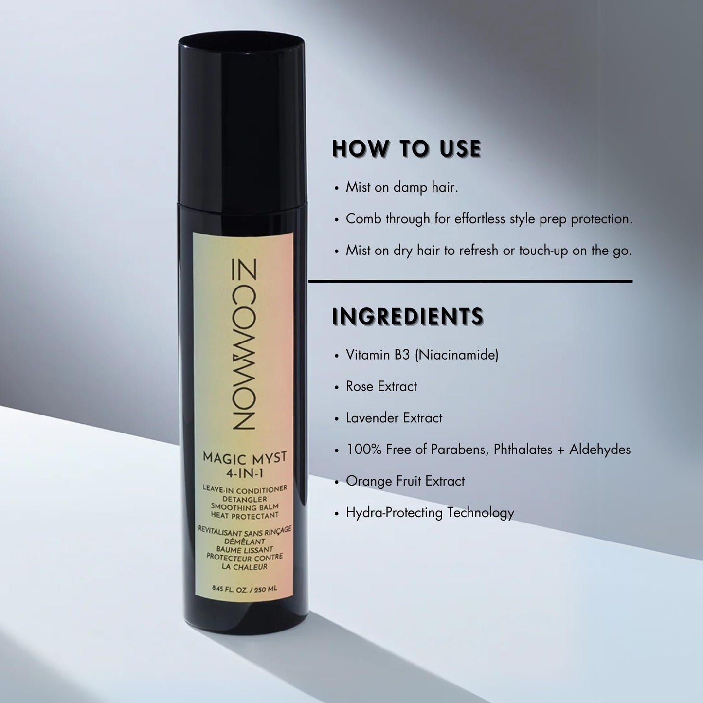 IN COMMON Magic Myst Universal Hair Elixir Travel Size | 4-In-1 Leave-In Conditioner - Detangler - Heat Protectant | 3 oz (Pack of 2)