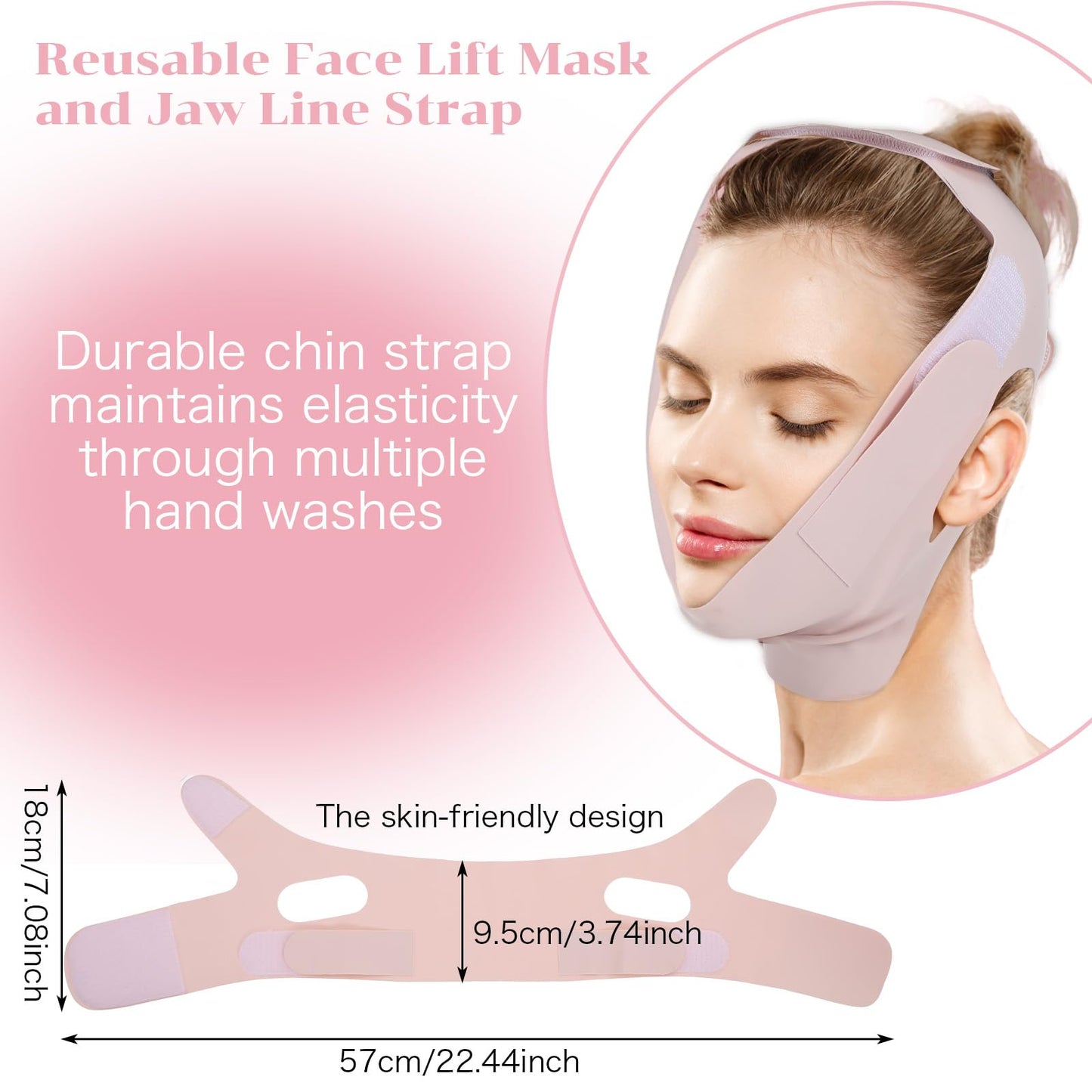 V-Line Lifting Chin Strap for Face Slimming Face Lifting Strap for Double Chin Reducer Reusable Double Chins Straps Faces Slimming Breathable Chins Straps for Women Sleeping Yoga