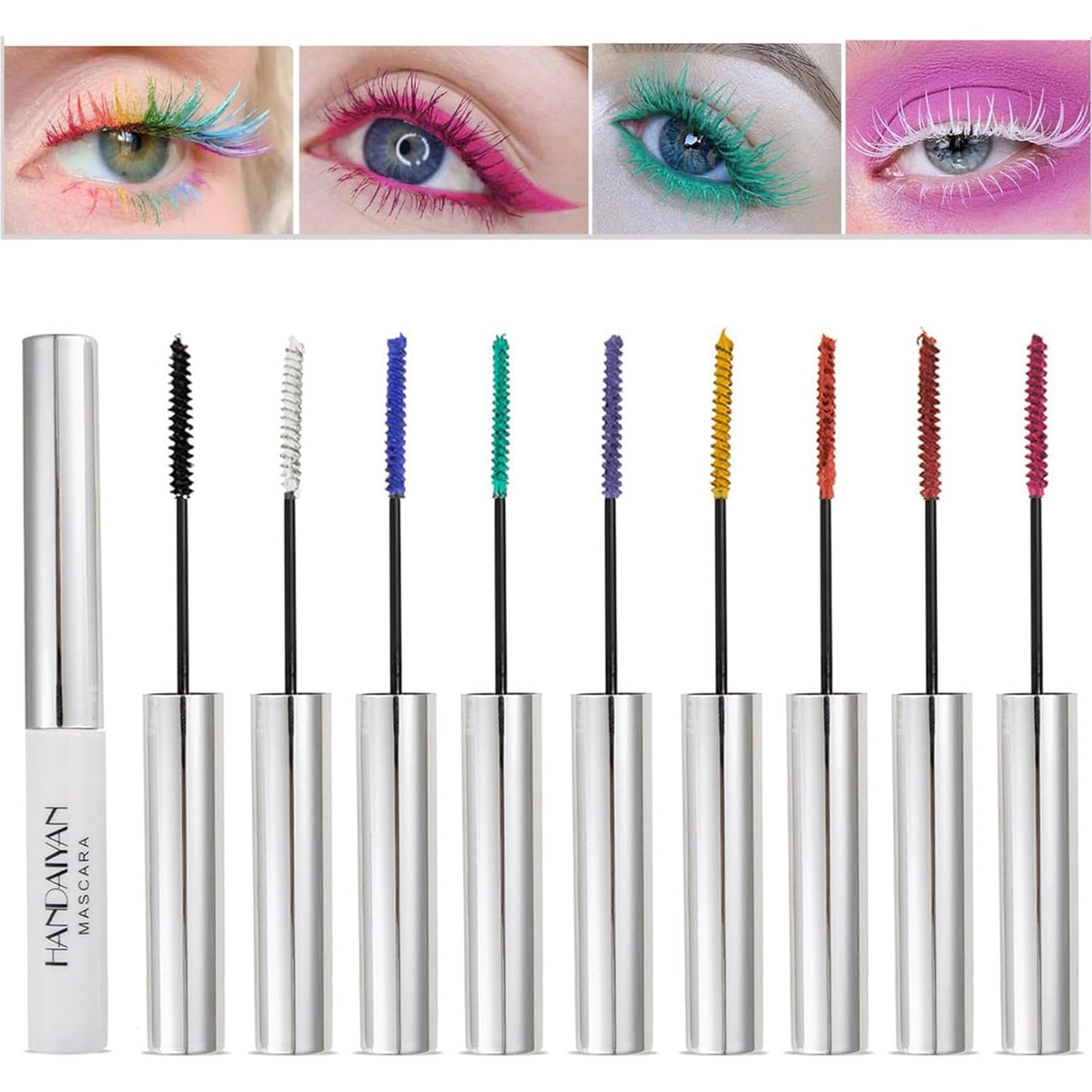 Colored Mascara Set - 9 Waterproof Shades for Long-Lasting Eye Makeup - Perfect Mother's Day Gift