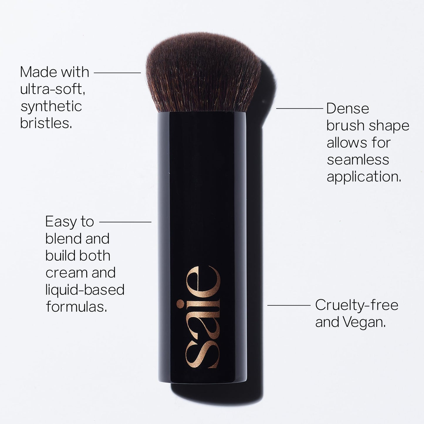 Saie The Big Brush - Soft, Multi-Use Liquid Foundation Brush for Buffing, Blending & Building - Dense Makeup Brush with Cruelty-Free, Synthetic Bristles (1 Count)