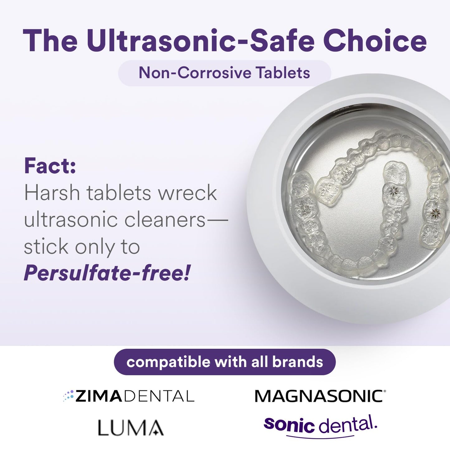 Weiss Naturals Retainer Cleaner Tablets, Invisalign Cleaner, Remove Stains, Odors & Plaque, FSA & HSA Eligible, PERSULFATE FREE Night Guard & Denture Cleaner 1-Month Supply, 30 Grape Scented Tablets