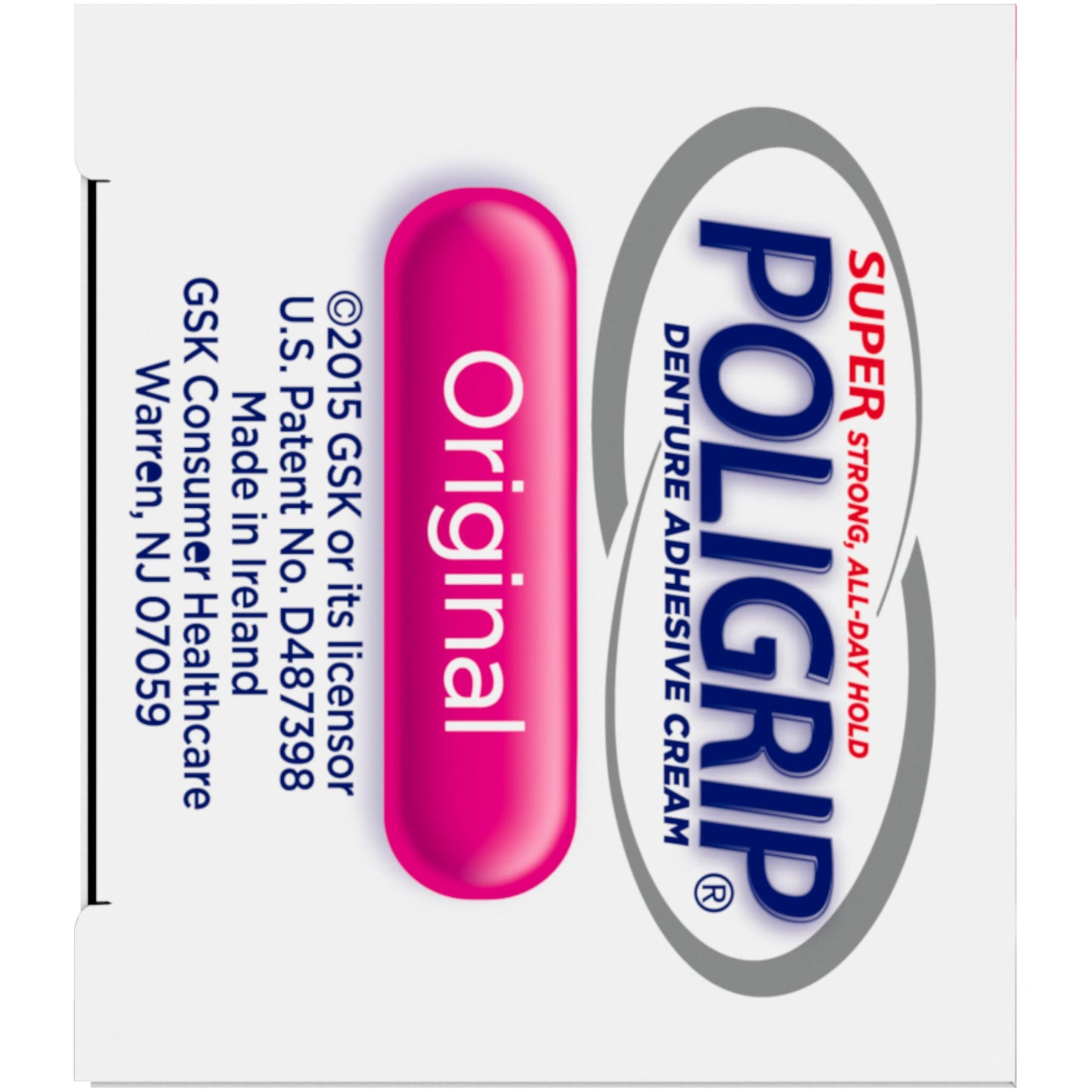 Super Poligrip Original Denture Adhesive Cream, Zinc Free Denture Cream for Dentures - 2.4 Ounces (Pack of 4)