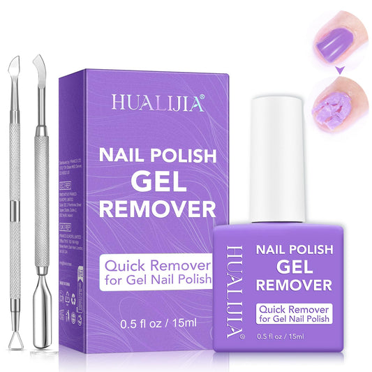 Gel Nail Polish Remover, Gel Polish Remover Kit - Quickily and Easily Removes Gel Nail Polish at Home in 2-5 Mins - No Need for Foil, Soaking or Wrapping,15ml