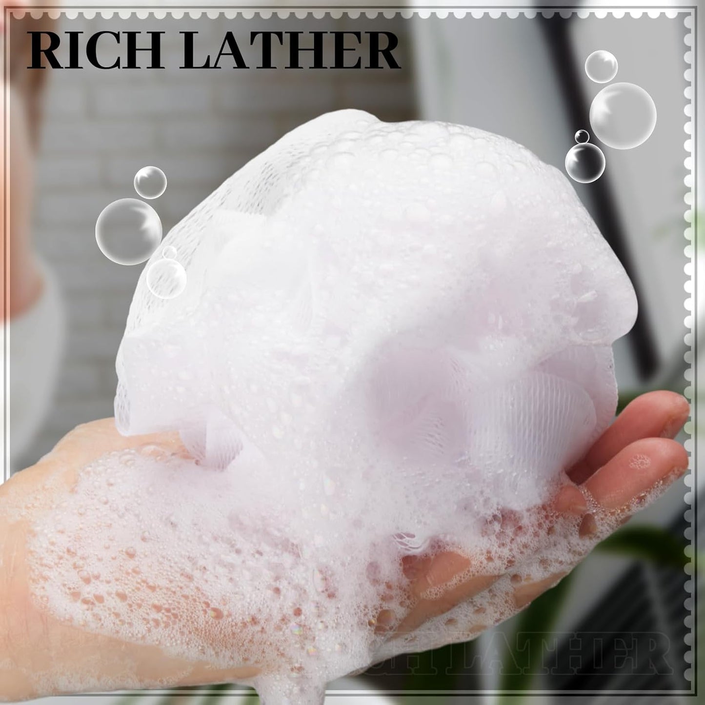 Travel Size Loofah Set - 12 Individually Wrapped Mini Bath Sponges with Case (Black, 25g)